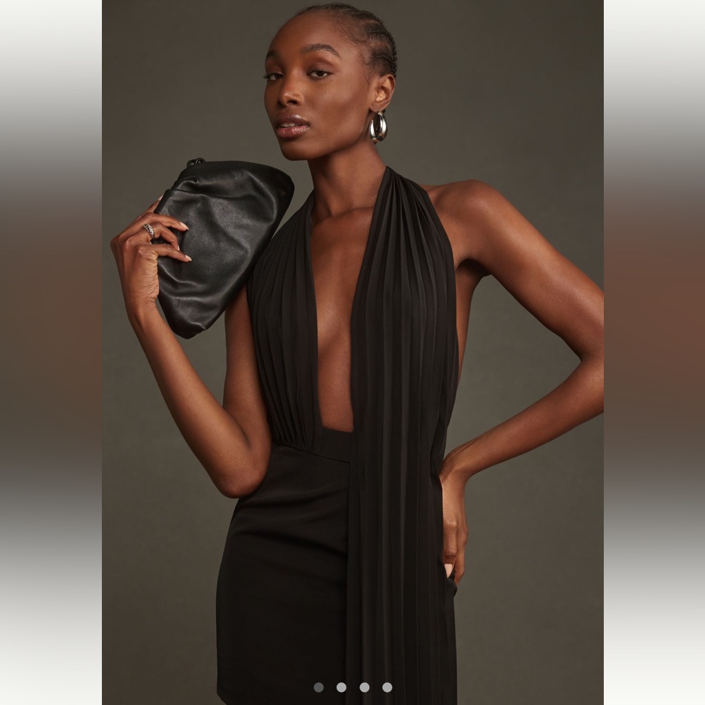 Nwt Anthropologie Ronny Kobo Sienna Plunge Mini Dress Size Small